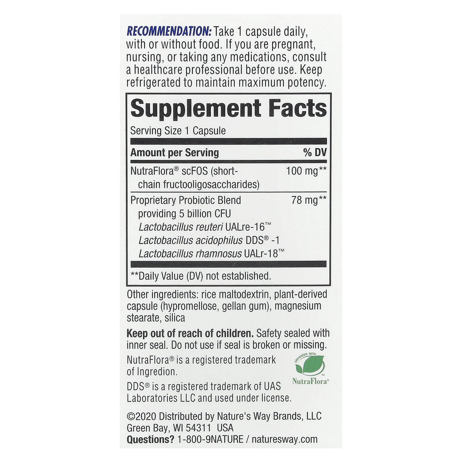 Nature’s Way, REUTERI PRIMADOPH, 30 Vegetarian Capsules UPC 033674142400 | Hilife Vitamins