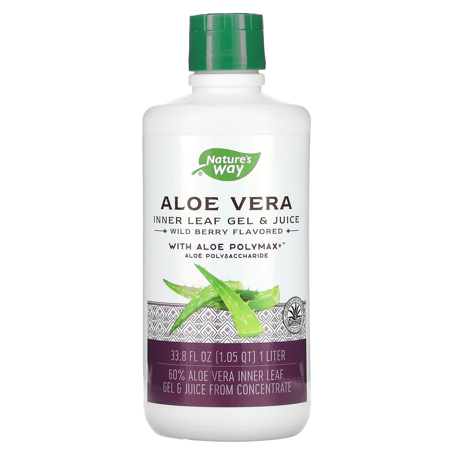Nature’s Way, Aloe Vera Gel & Juice Organic Berry Flavor, 33.8 fl oz UPC 033674142820 | Hilife Vitamins