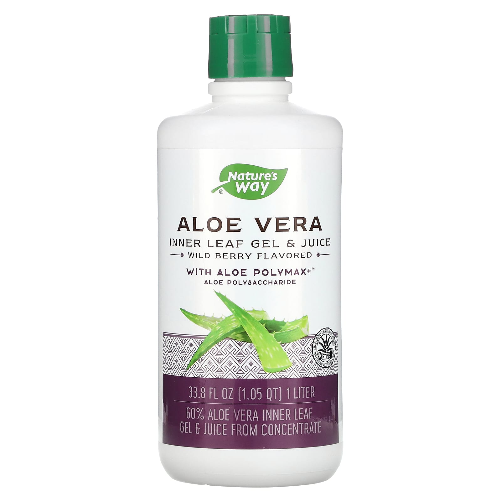Nature’s Way, Aloe Vera Gel & Juice Organic Berry Flavor, 33.8 fl oz UPC 033674142820 | Hilife Vitamins
