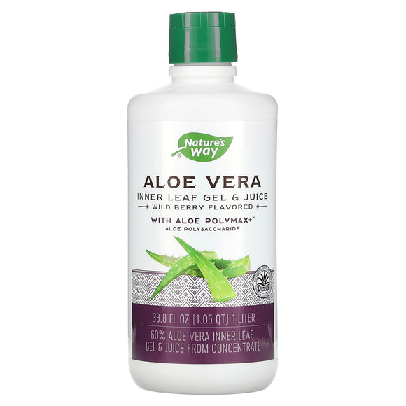 Nature’s Way, Aloe Vera Gel & Juice Organic Berry Flavor, 33.8 fl oz - 033674142820 | Hilife Vitamins
