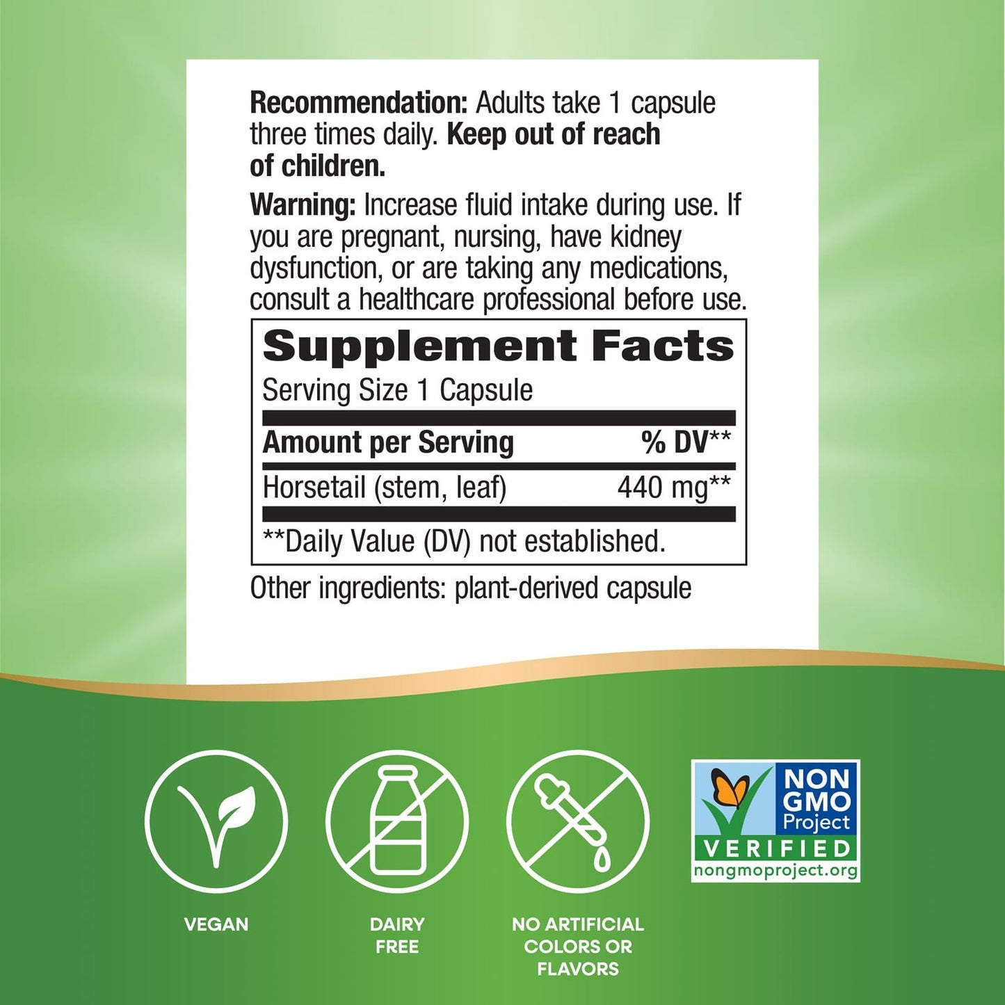 Nature’s Way, Horsetail Grass, 100 Vegetarian Capsules UPC 033674143001 | Hilife Vitamins