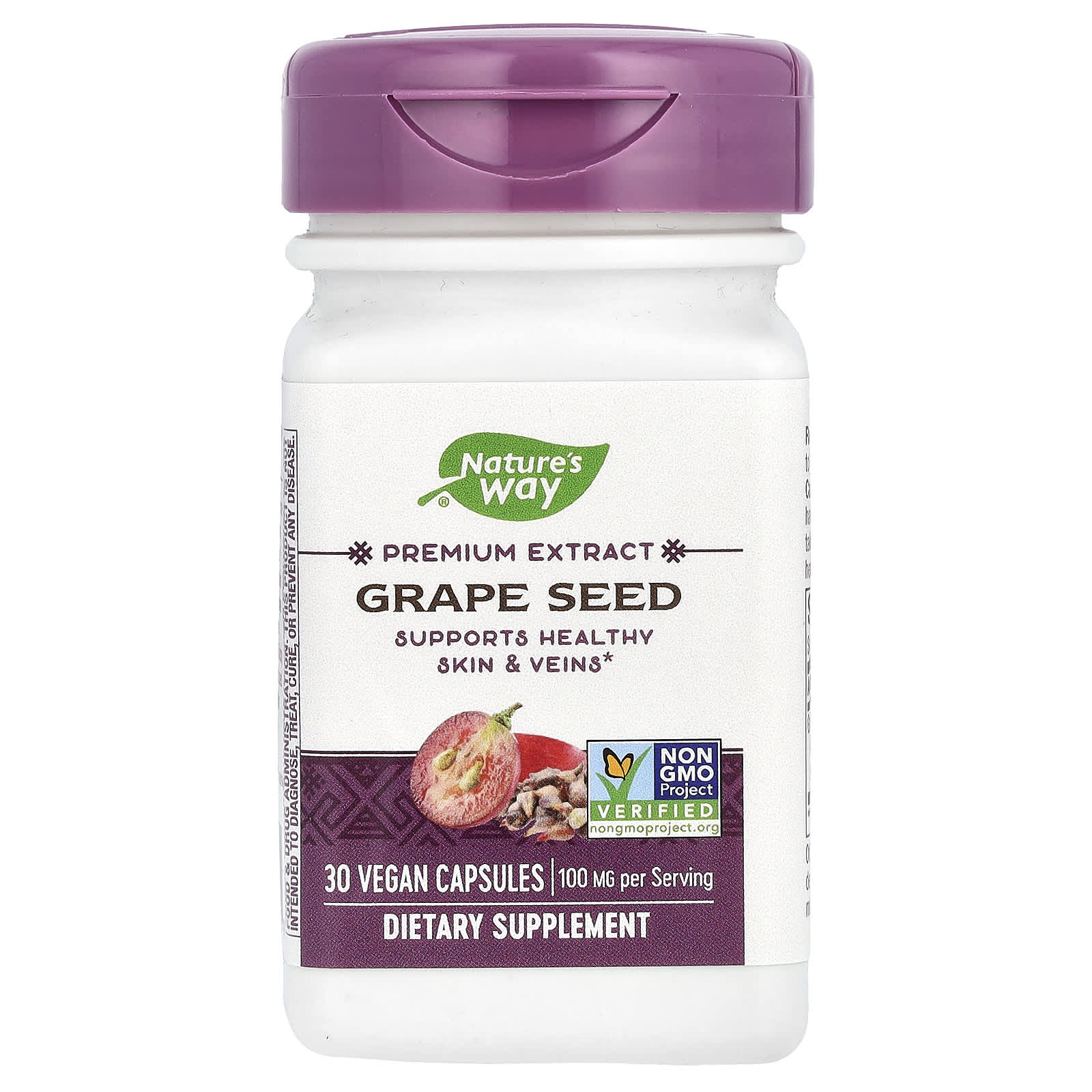 Nature’s Way, Grape Seed Standardized Extract, 30 Vegetarian Capsules UPC 033674143209 | Hilife Vitamins