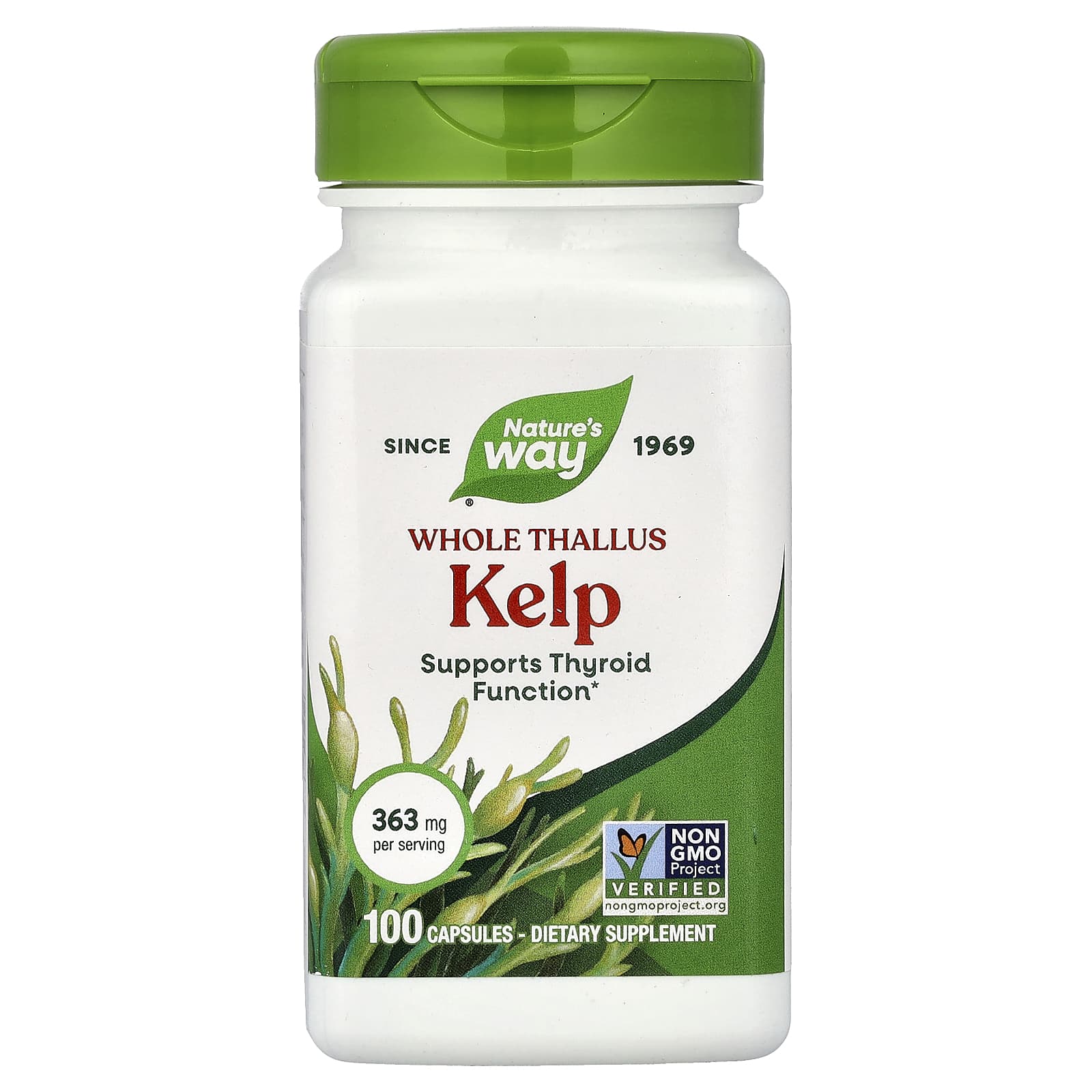 Nature’s Way, Kelp, Whole Thallus, 600 mg, 100 Vegan Capsules UPC 033674145005 | Hilife Vitamins