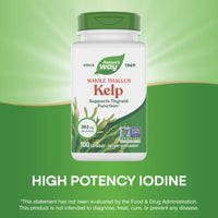 Nature’s Way, Kelp, Whole Thallus, 600 mg, 100 Vegan Capsules UPC 033674145005 | Hilife Vitamins