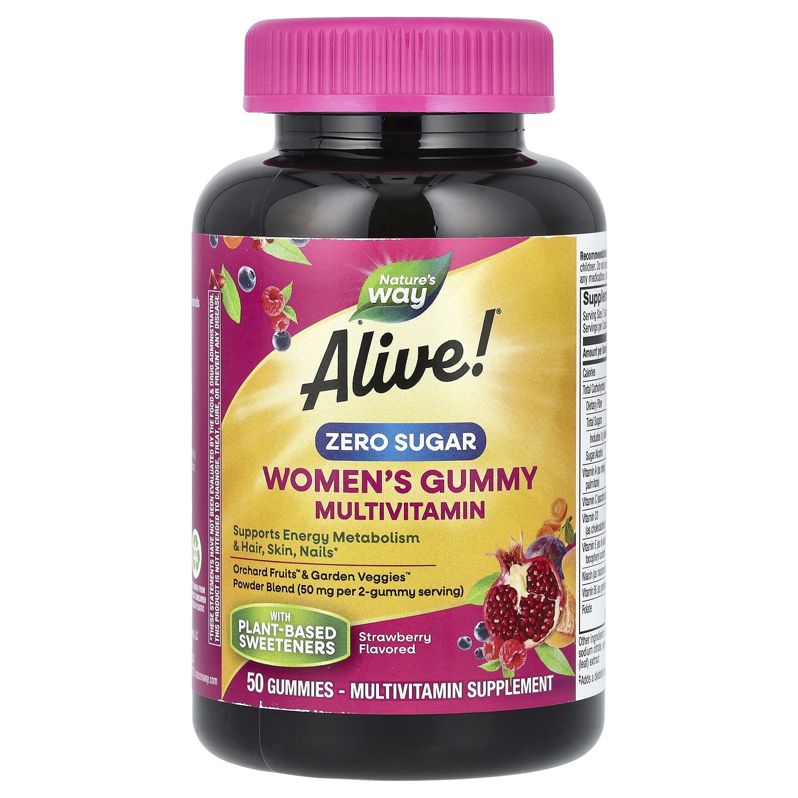 Nature’s Way, Alive! Women's Gummy Multivitamin, Zero Sugar, Strawberry, 50 Gummies UPC 033674146187 | Hilife Vitamins