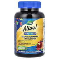 Nature’s Way, Alive! Men's Gummy Multivitamin, Zero Sugar, Peach, 50 Gummies UPC 033674146200 | Hilife Vitamins
