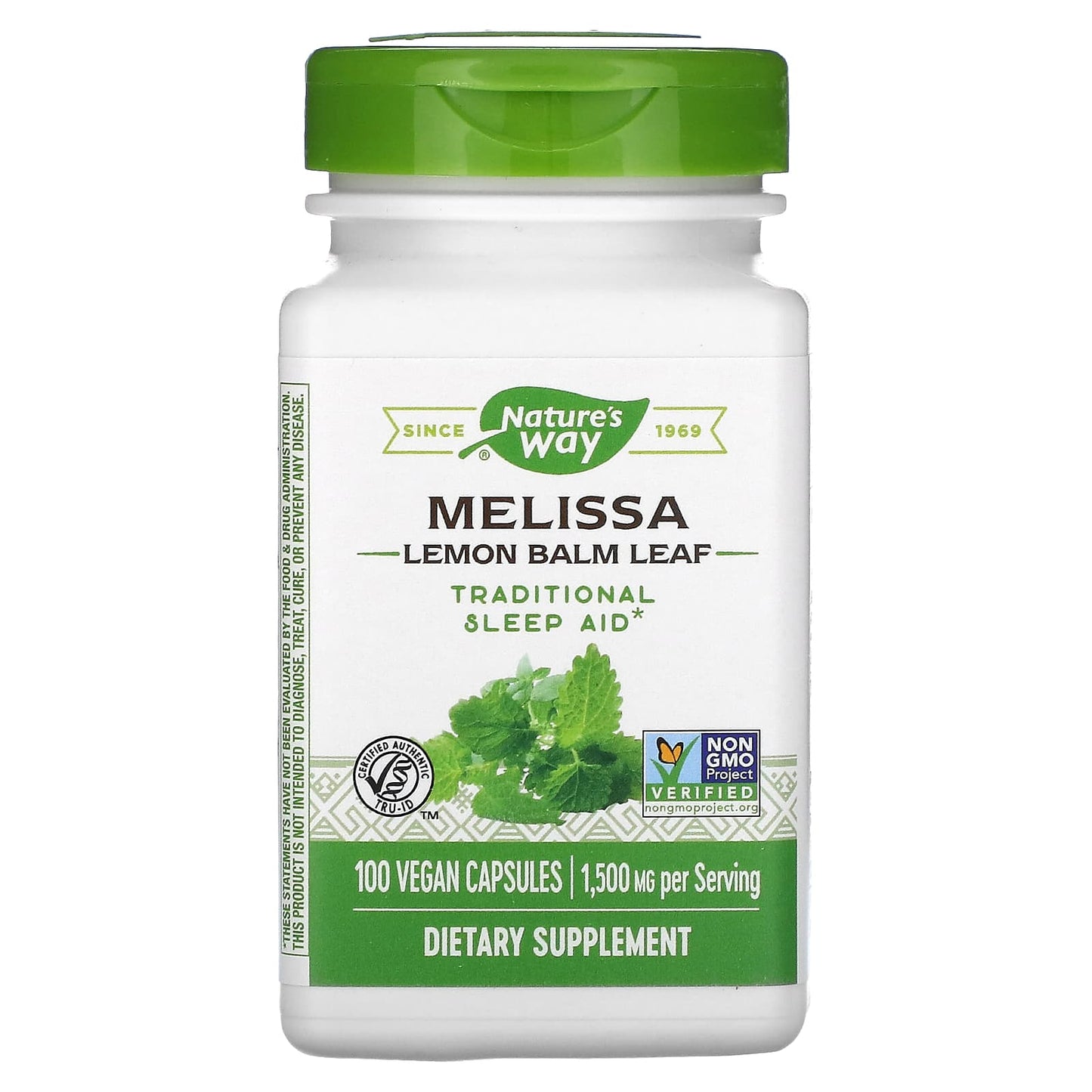 Nature’s Way, Melissa/Lemon Balm, 100 Vegetarian Capsules UPC 033674146507 | Hilife Vitamins