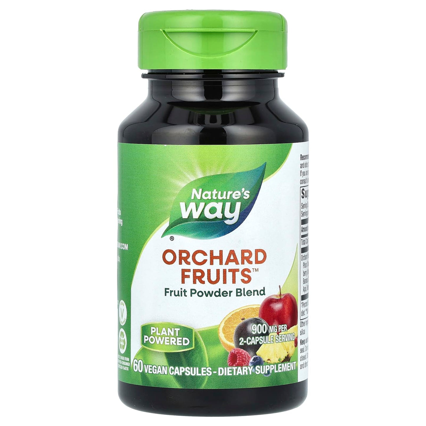 Nature’s Way, Orchard Fruits, Fruit Powder Blend, 900 mg, 60 Vegan Capsules (450 mg per Capsule) UPC 033674147948