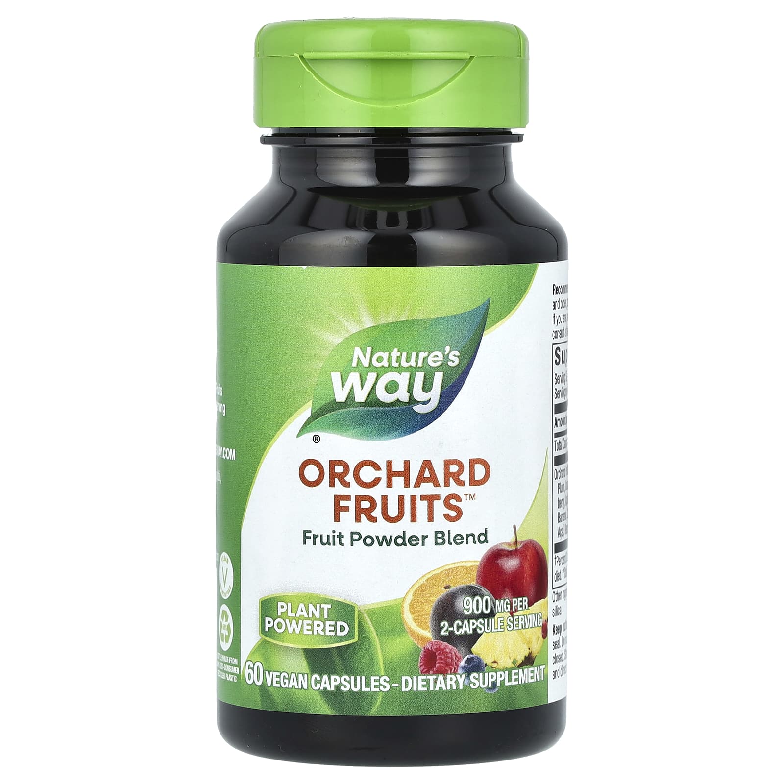 Nature’s Way, Orchard Fruits, Fruit Powder Blend, 900 mg, 60 Vegan Capsules (450 mg per Capsule) UPC 033674147948