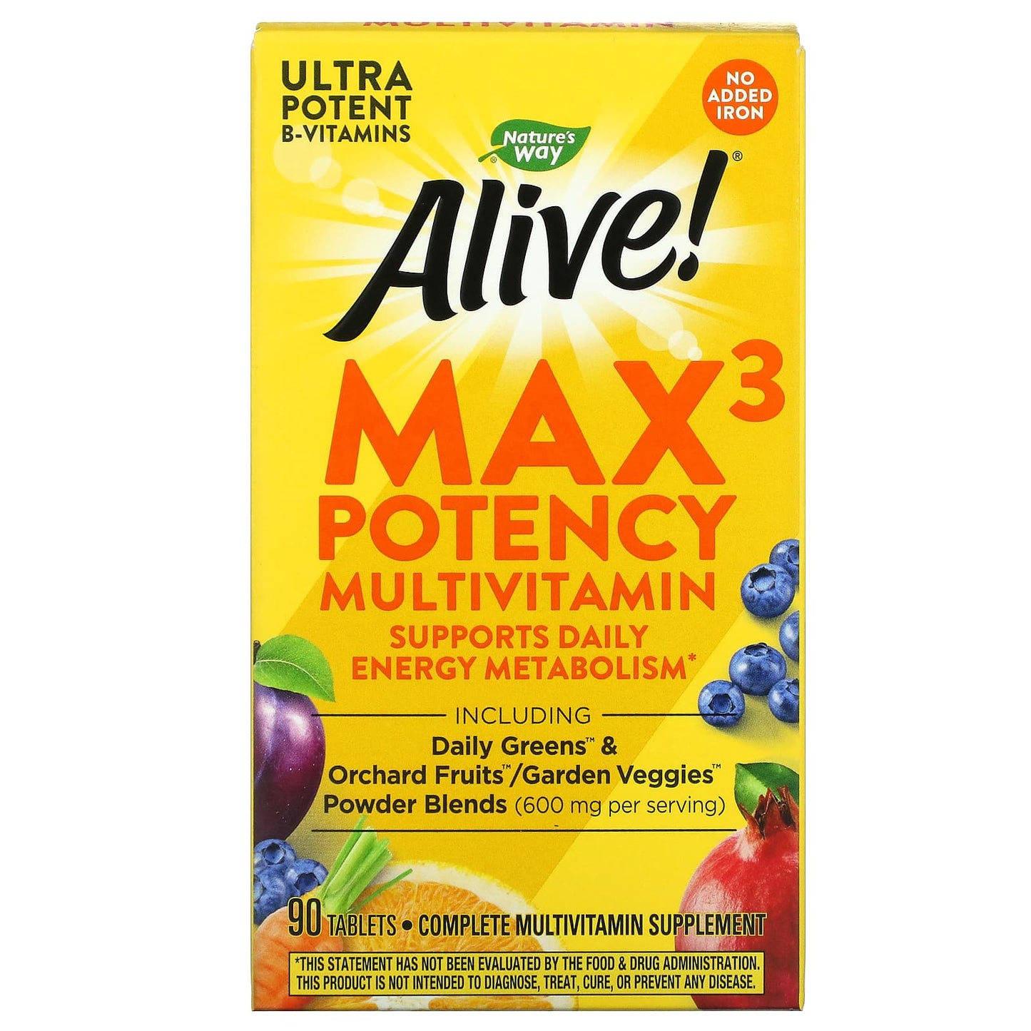 Nature’s Way, Alive! No Iron Added, 90 Tablets UPC 033674149317 | Hilife Vitamins