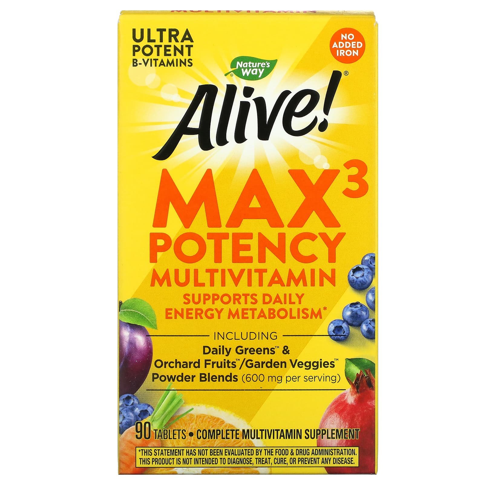 Nature’s Way, Alive! No Iron Added, 90 Tablets UPC 033674149317 | Hilife Vitamins