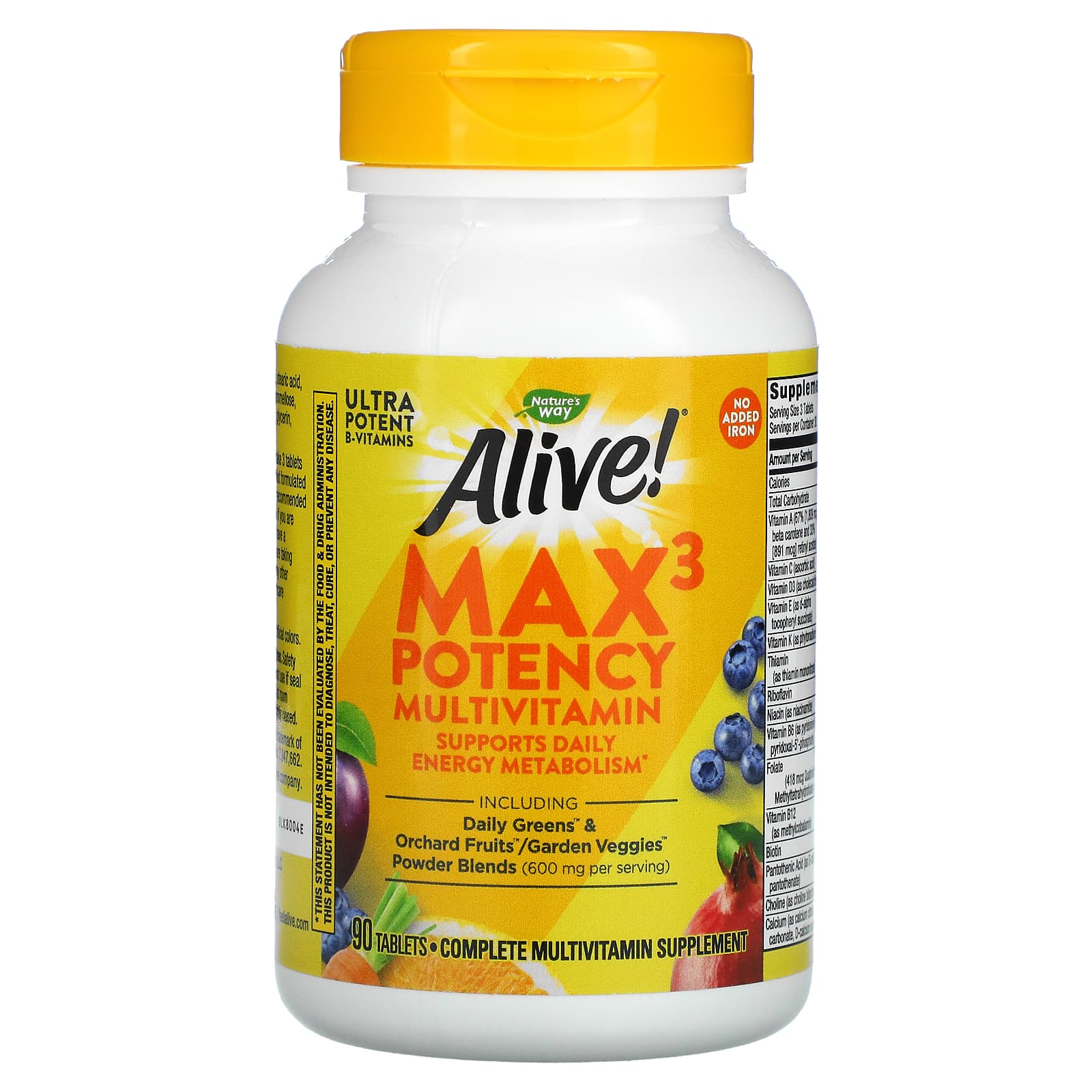 Nature’s Way, Alive! No Iron Added, 90 Tablets UPC 033674149317 | Hilife Vitamins