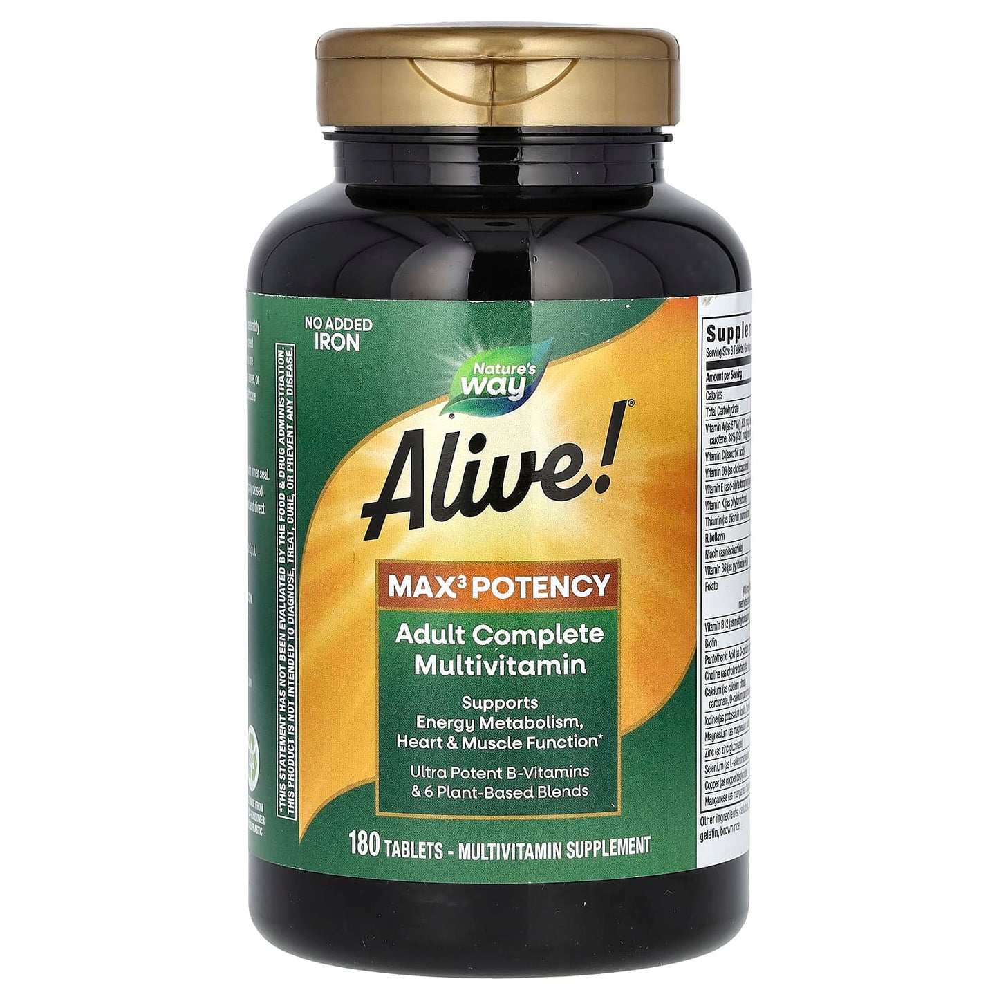Nature’s Way, Alive! No Iron Added, 180 Tablets UPC 033674149324 | Hilife Vitamins