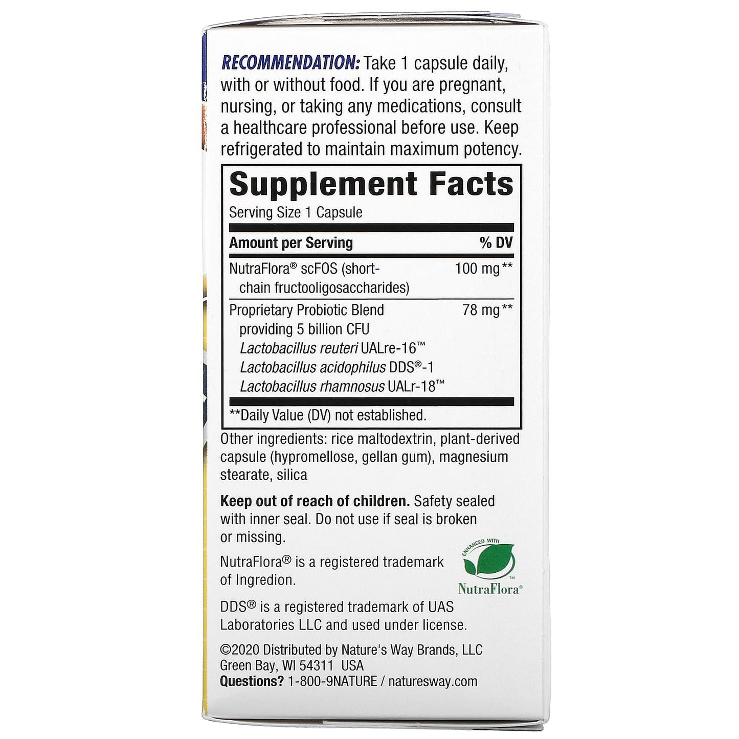 Nature’s Way, Reuteri Primadolph, 90 Vegetarian Capsules UPC 033674150245 | Hilife Vitamins