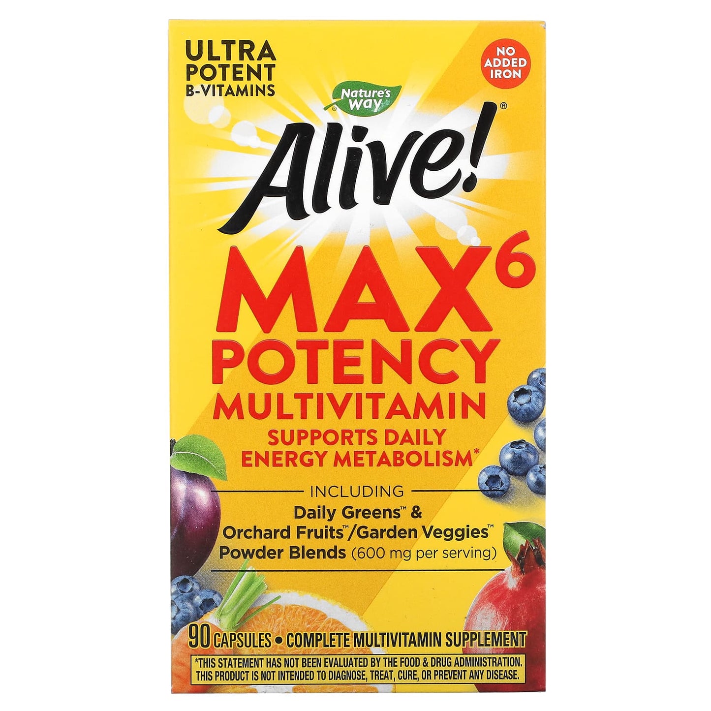 Nature’s Way, Alive! No Iron Added, 90 Vegetarian Capsules UPC 033674150924 | Hilife Vitamins