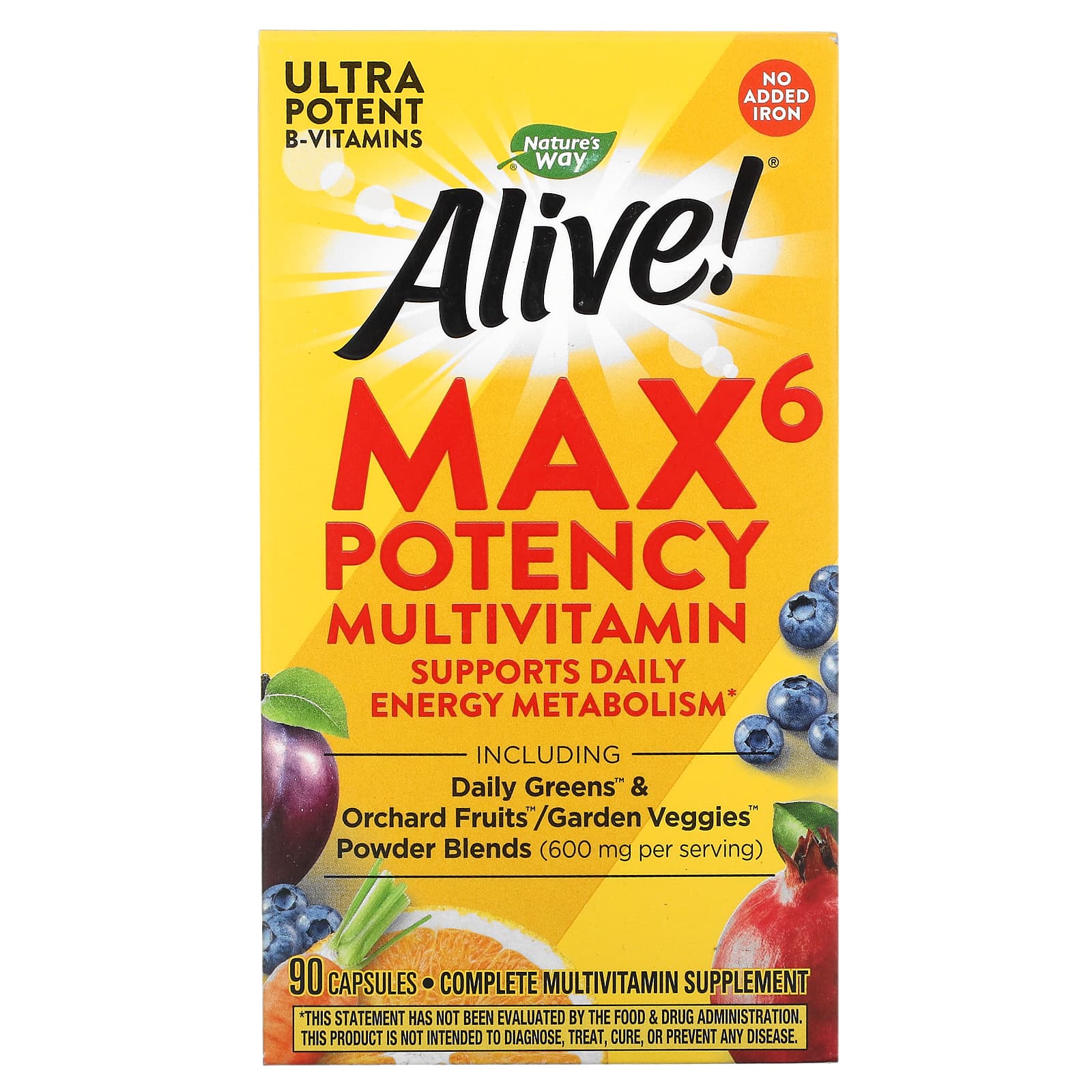 Nature’s Way, Alive! No Iron Added, 90 Vegetarian Capsules UPC 033674150924 | Hilife Vitamins