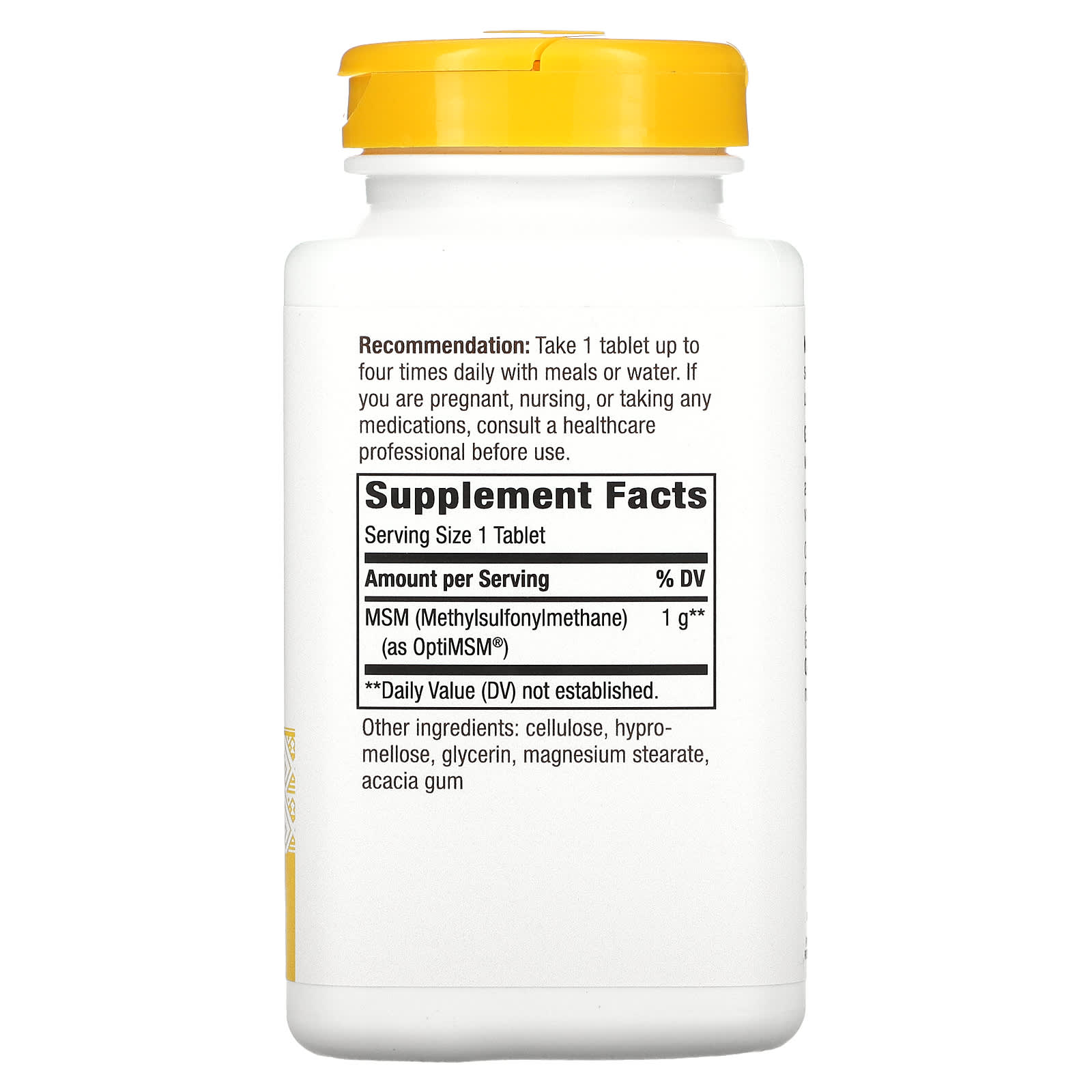 Nature’s Way, Msm 1000 mg, 200 Tablets UPC 033674151334 | Hilife Vitamins