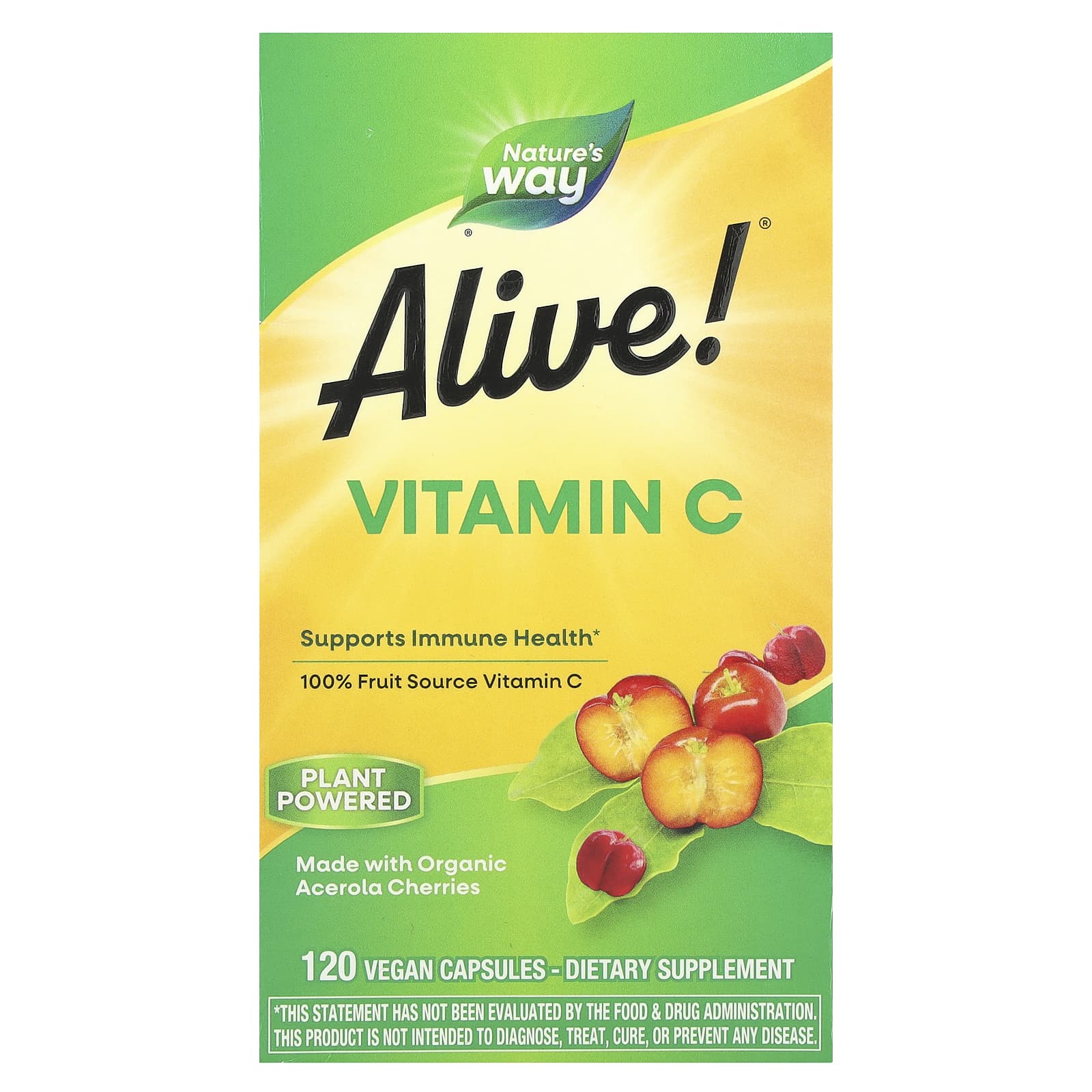 Nature’s Way, Alive!®, Vitamin C, 500 mg, 120 Vegan Capsules UPC 033674151426 | Hilife Vitamins