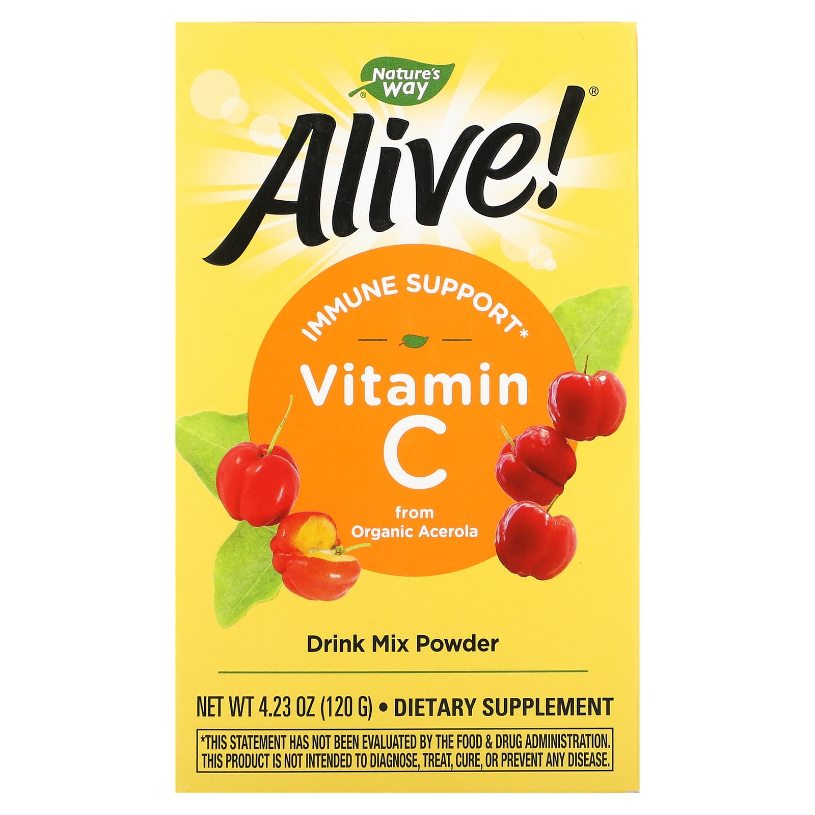 Nature’s Way, Alive!, Vitamin C Drink Mix Powder, 4.29 oz (120 g) UPC 033674151433 | Hilife Vitamins