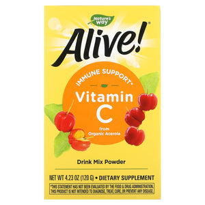 Nature’s Way, Alive!, Vitamin C Drink Mix Powder, 4.29 oz (120 g) - 033674151433 | Hilife Vitamins