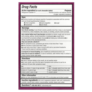Nature’s Way, Umcka Cherry Chewable, 20 Tablets UPC 033674151440 | Hilife Vitamins