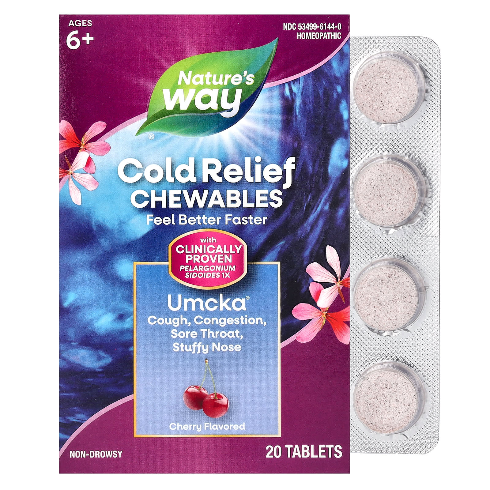 Nature’s Way, Umcka Cherry Chewable, 20 Tablets UPC 033674151440 | Hilife Vitamins