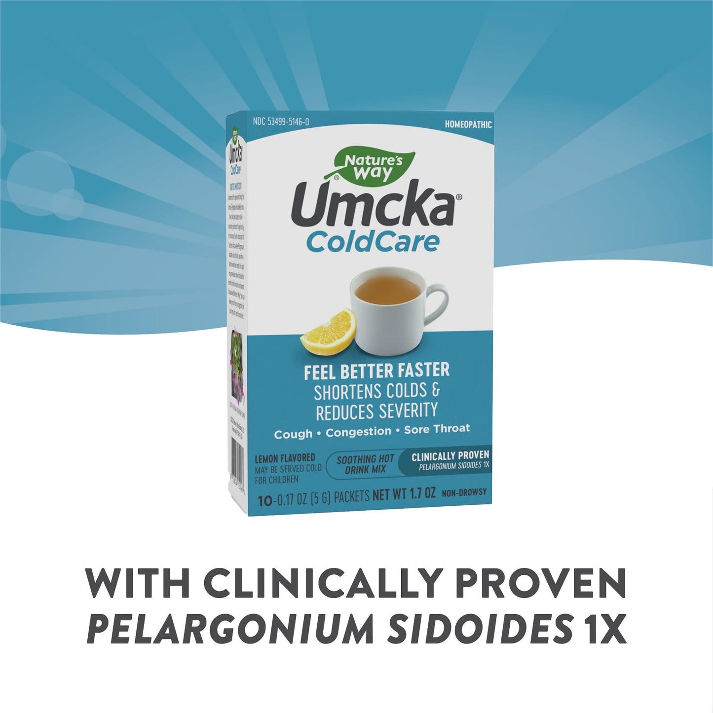 Nature’s Way, Umcka Lemon Hot Drink, 10 Packets UPC 033674151464 | Hilife Vitamins
