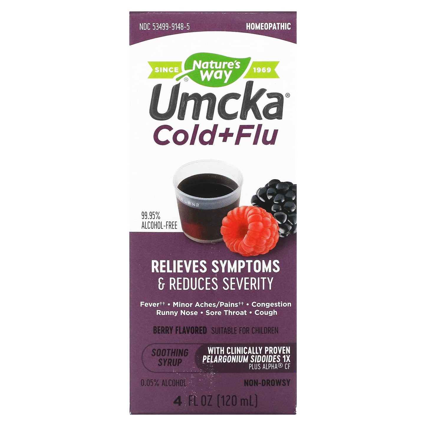Nature’s Way, Umcka Cold & Flu Berry Syrup, 4 Oz UPC 033674151488 | Hilife Vitamins