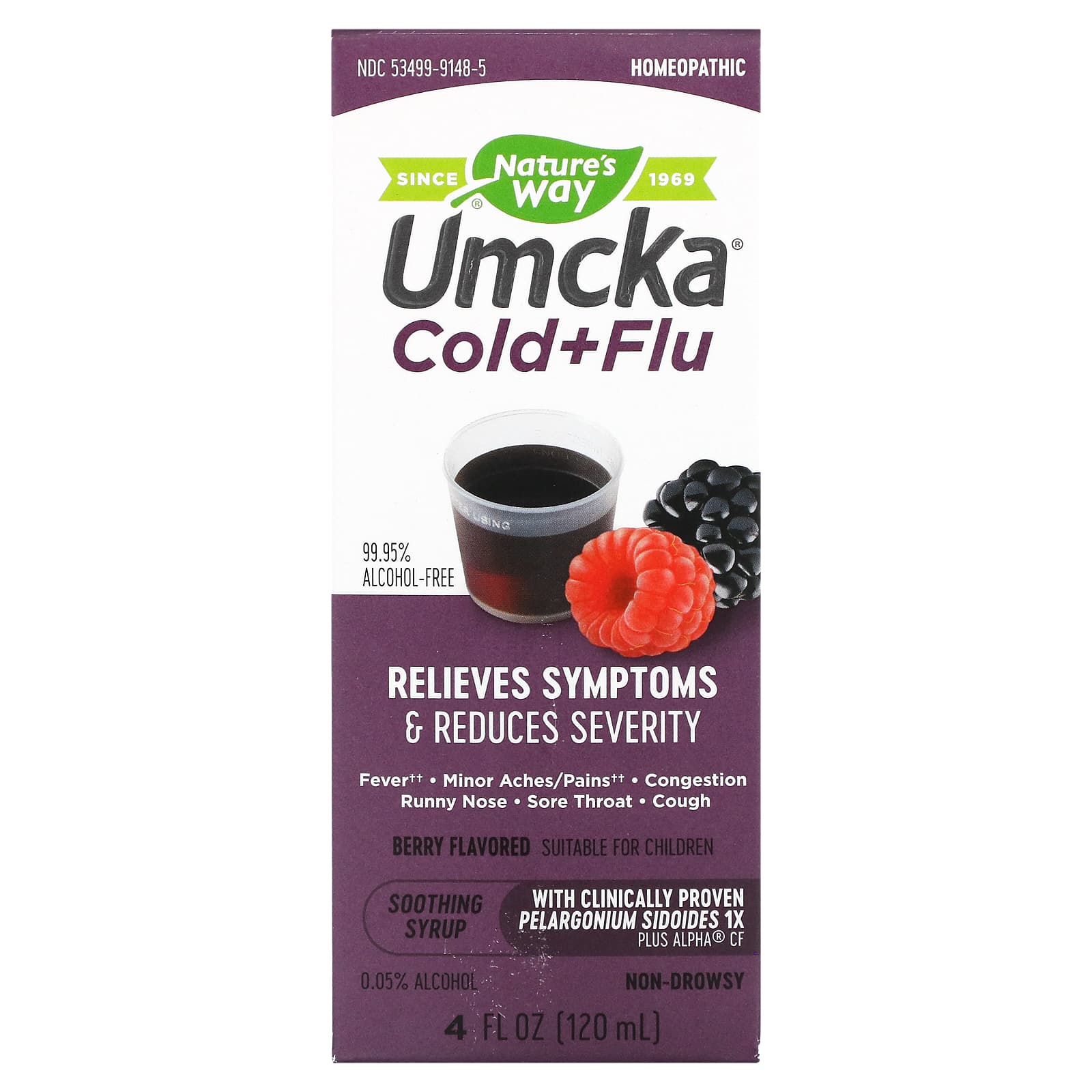 Nature’s Way, Umcka Cold & Flu Berry Syrup, 4 Oz UPC 033674151488 | Hilife Vitamins