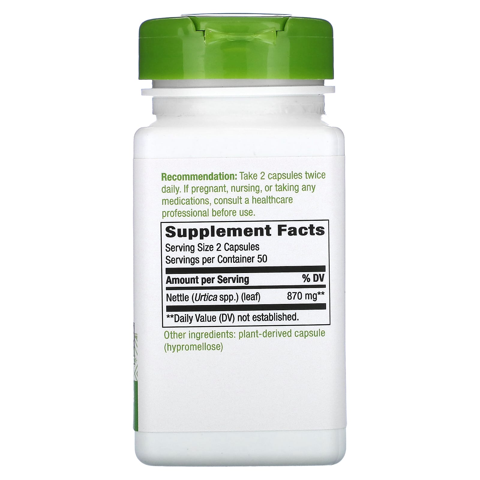 Nature’s Way, Nettles, 100 Vegetarian Capsules UPC 033674151501 | Hilife Vitamins