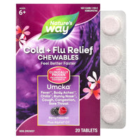 Nature’s Way, Umcka, Cold & Flu, Berry, 20 Tablets UPC 033674151594 | Hilife Vitamins