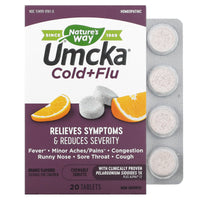 Nature’s Way, Umcka Cold & Flu Orange, 20 Chewables UPC 033674151617 | Hilife Vitamins