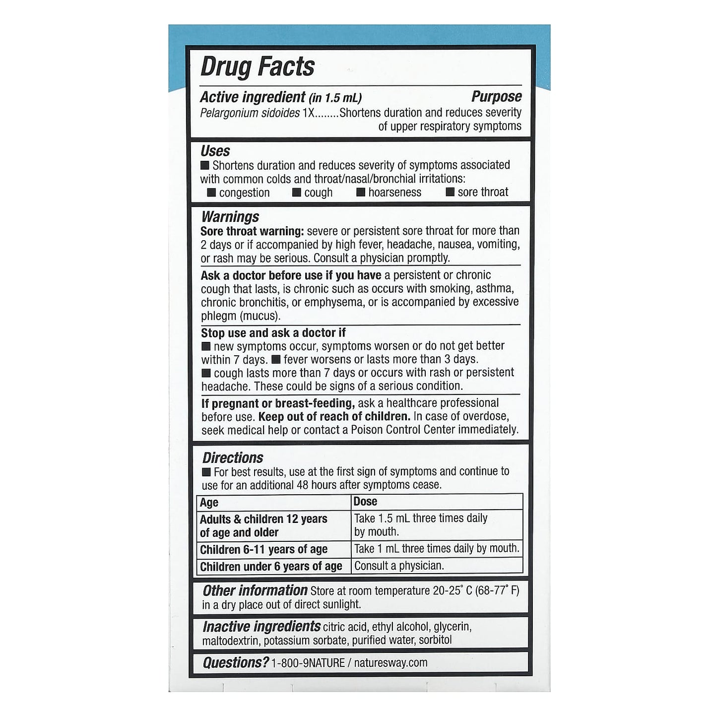 Nature’s Way, Umcka, ColdCare, 1 fl oz (30 ml) UPC 033674152713 | Hilife Vitamins