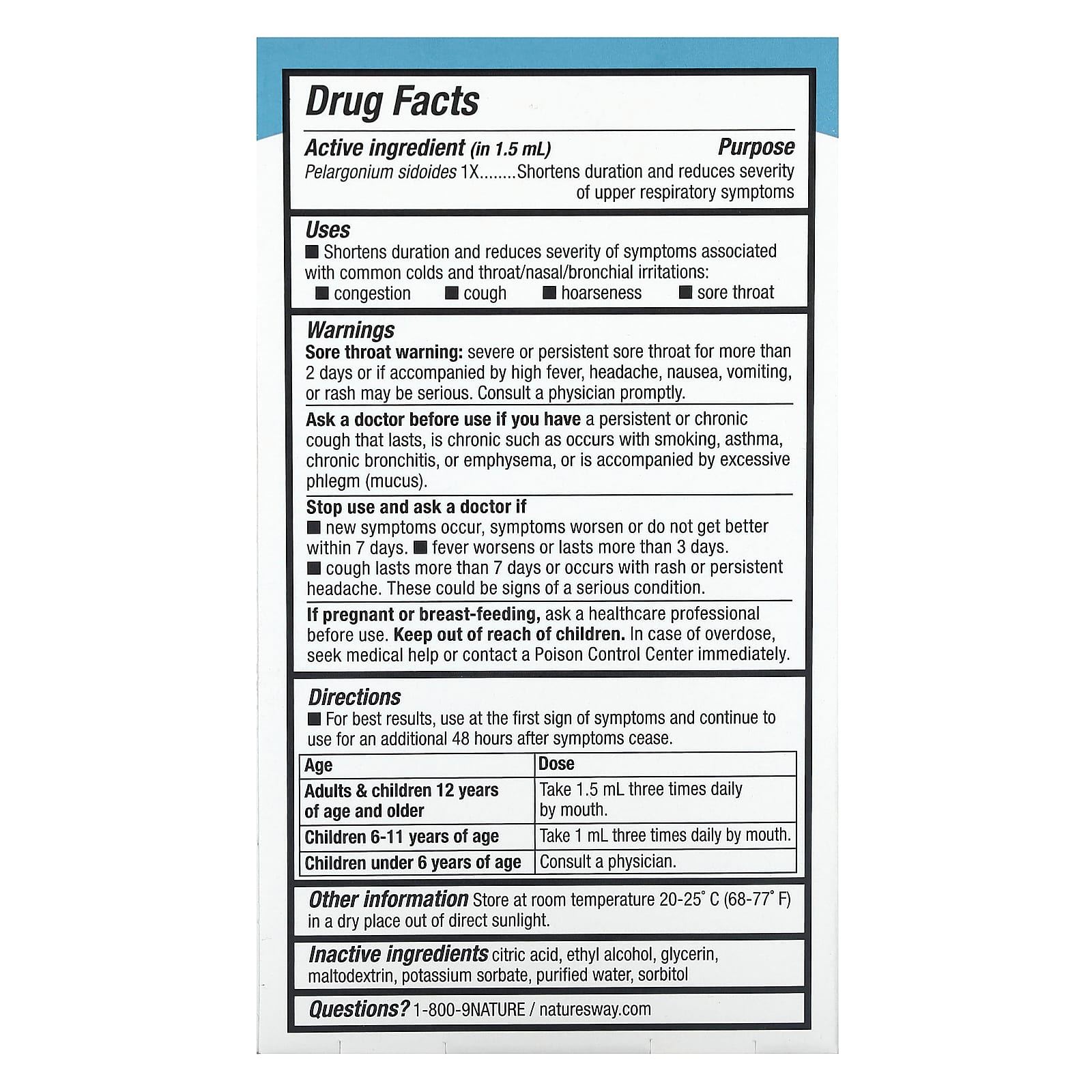 Nature’s Way, Umcka, ColdCare, 1 fl oz (30 ml) UPC 033674152713 | Hilife Vitamins