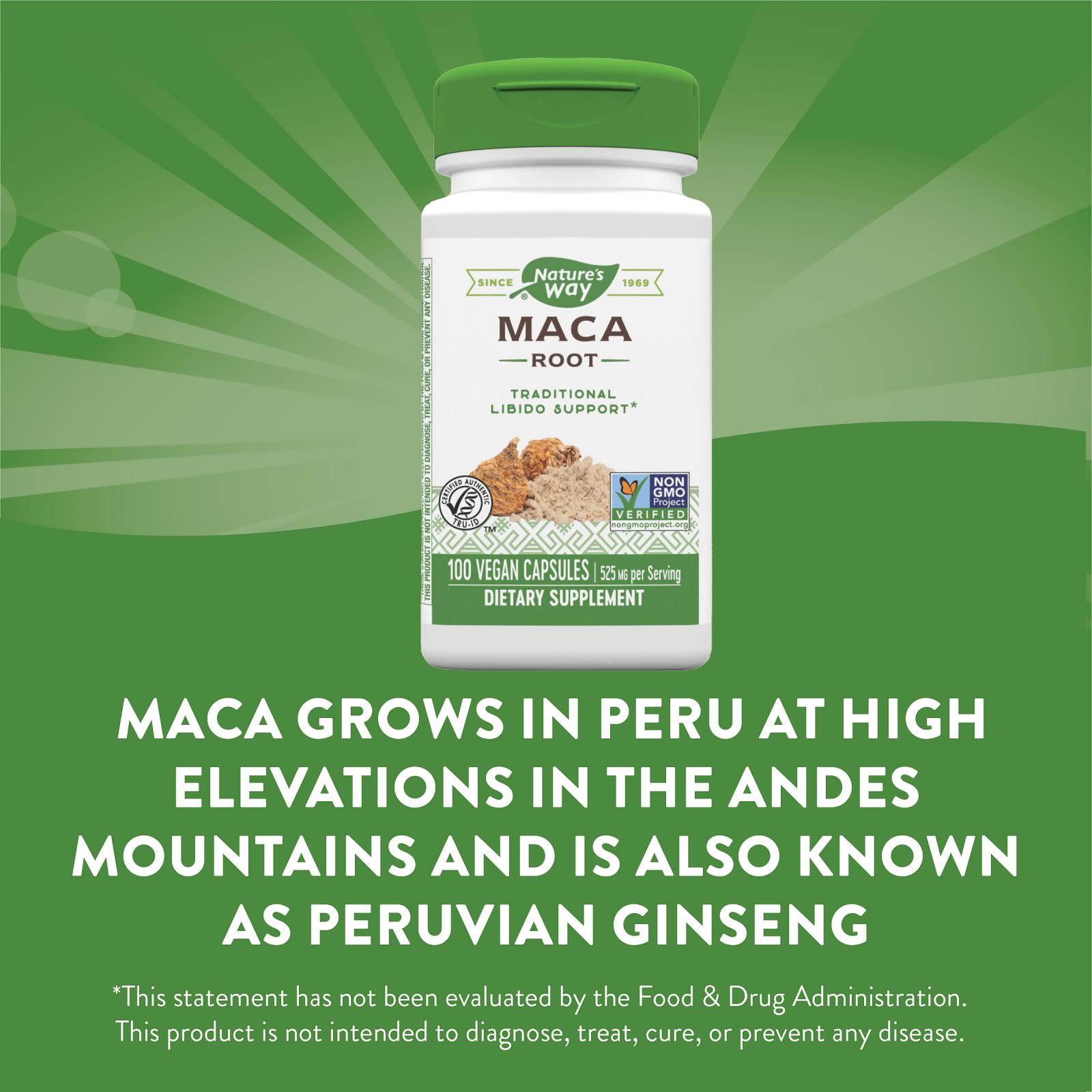 Nature’s Way, Maca, 100 Vegetarian Capsules UPC 033674153109 | Hilife Vitamins