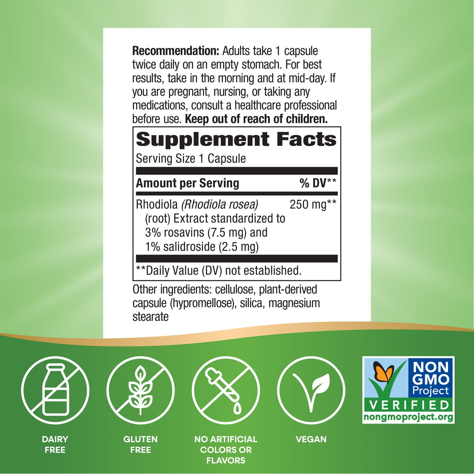 Nature’s Way, Rhodiola Rosea, 60 Vegetarian Capsules UPC 033674153215 | Hilife Vitamins