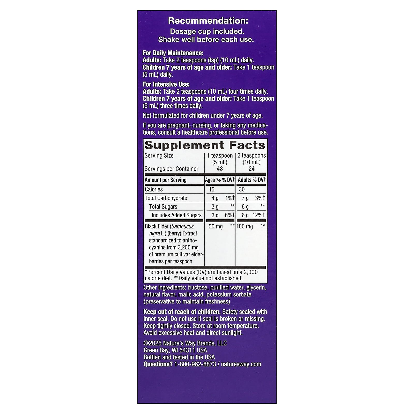 Nature’s Way, Sambucus®, Traditional Immune Syrup, Elderberry, 8 fl oz (240 ml) UPC 033674153321 | Hilife Vitamins