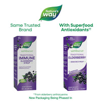 Nature’s Way, Sambucus®, Traditional Immune Syrup, Elderberry, 8 fl oz (240 ml) UPC 033674153321 | Hilife Vitamins