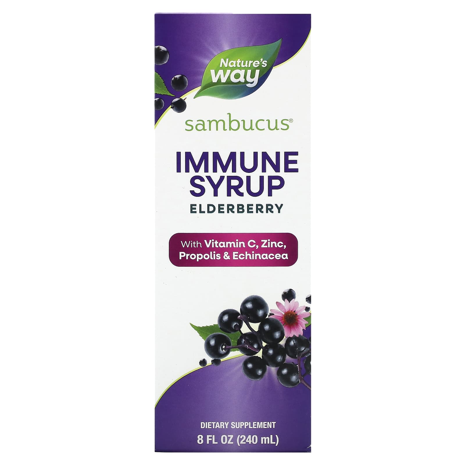 Nature’s Way, Sambucus Immune Syrup, 7.8 Oz UPC 033674153338 | Hilife Vitamins