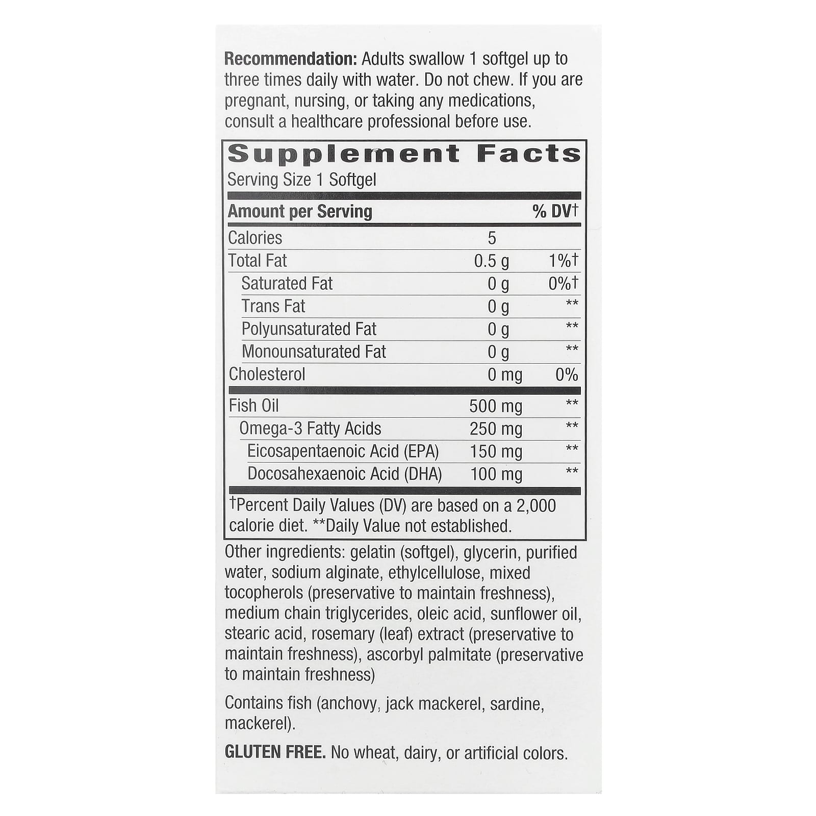 Nature’s Way, Fisol® Fish Oil, 180 Softgels UPC 033674153345 | Hilife Vitamins