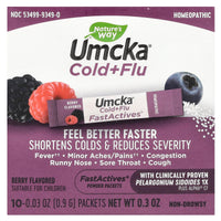 Nature’s Way, Umcka, Fast Actives, Cold + Flu Relief, Non-Drowsy, Berry Flavor, 10 Packets - 033674153499 | Hilife Vitamins