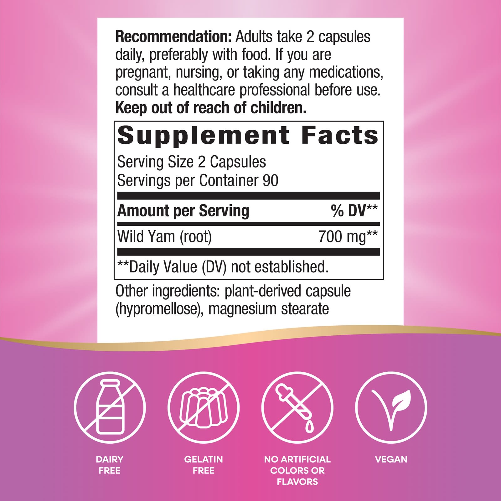 Nature’s Way, Wild Yam, 180 Vegetarian Capsules UPC 033674153505 | Hilife Vitamins