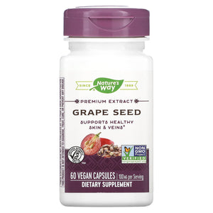 Nature’s Way, Grape Seed Standardized Extract, 60 Veg Capsules - 033674153529 | Hilife Vitamins