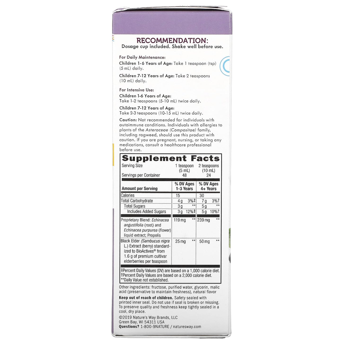 Nature’s Way, Sambucus For Kids, 8 Oz UPC 033674153598 | Hilife Vitamins