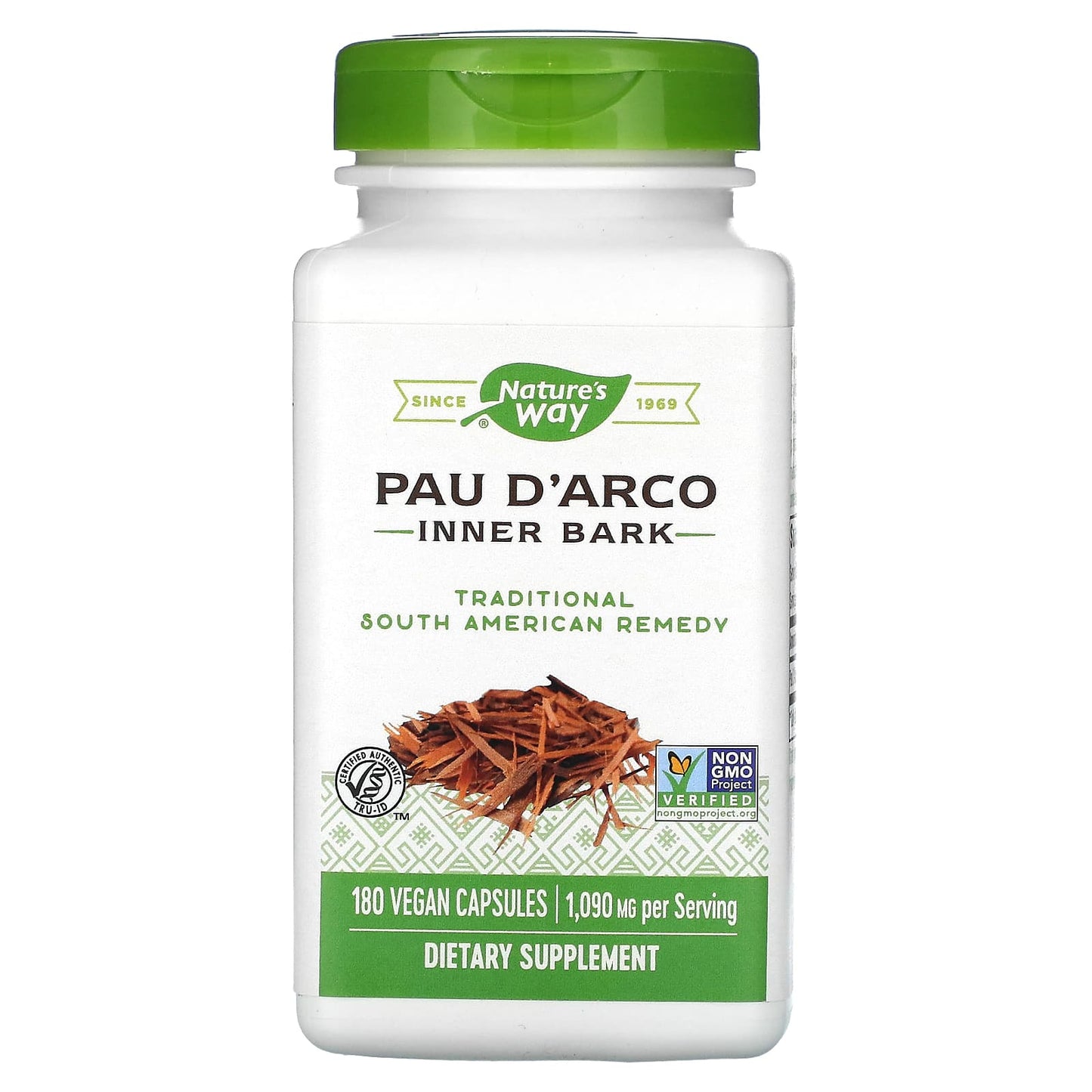 Nature’s Way, Pau D'arco, 180 Vegetarian Capsules UPC 033674154083 | Hilife Vitamins