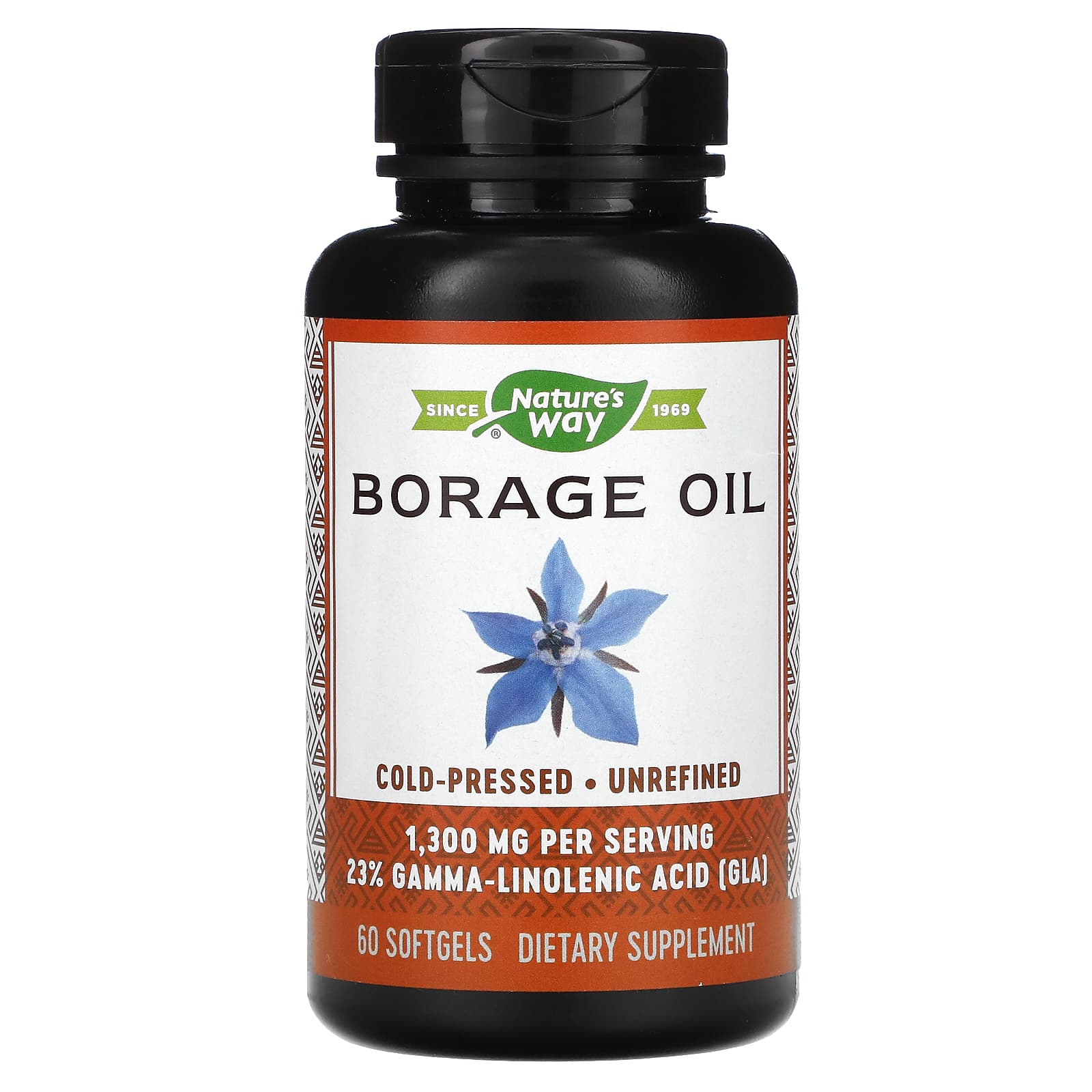 Nature’s Way, Borage Oil 1300 mg, 60 Softgels UPC 033674154137 | Hilife Vitamins