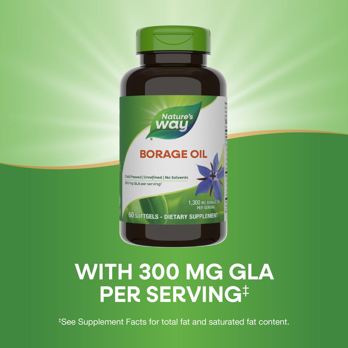 Nature’s Way, Borage Oil, 1,300 mg, 60 Softgels UPC 033674154137 | Hilife Vitamins