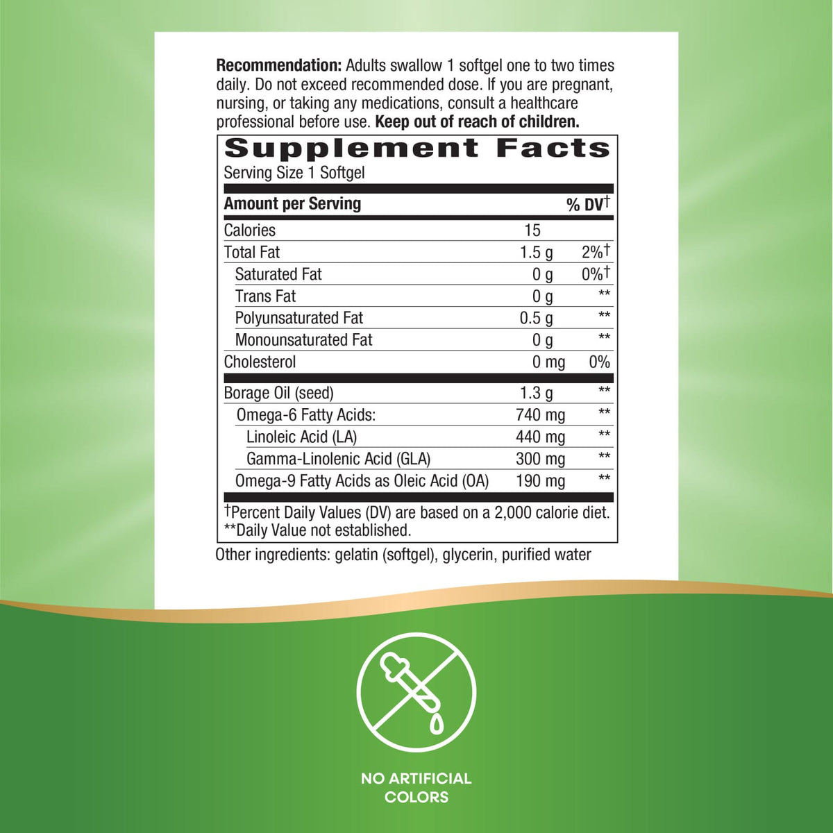 Nature’s Way, Borage Oil, 1,300 mg, 60 Softgels UPC 033674154137 | Hilife Vitamins