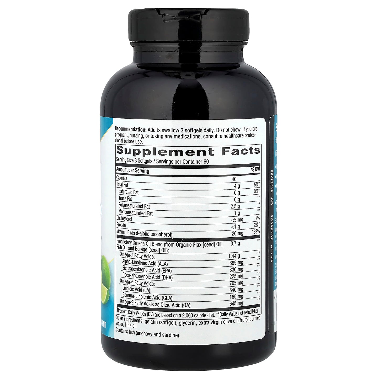 Nature’s Way, Mega 3/6/9, Omega Blend, Lime Flavored, 180 Softgels UPC 033674154410 | Hilife Vitamins