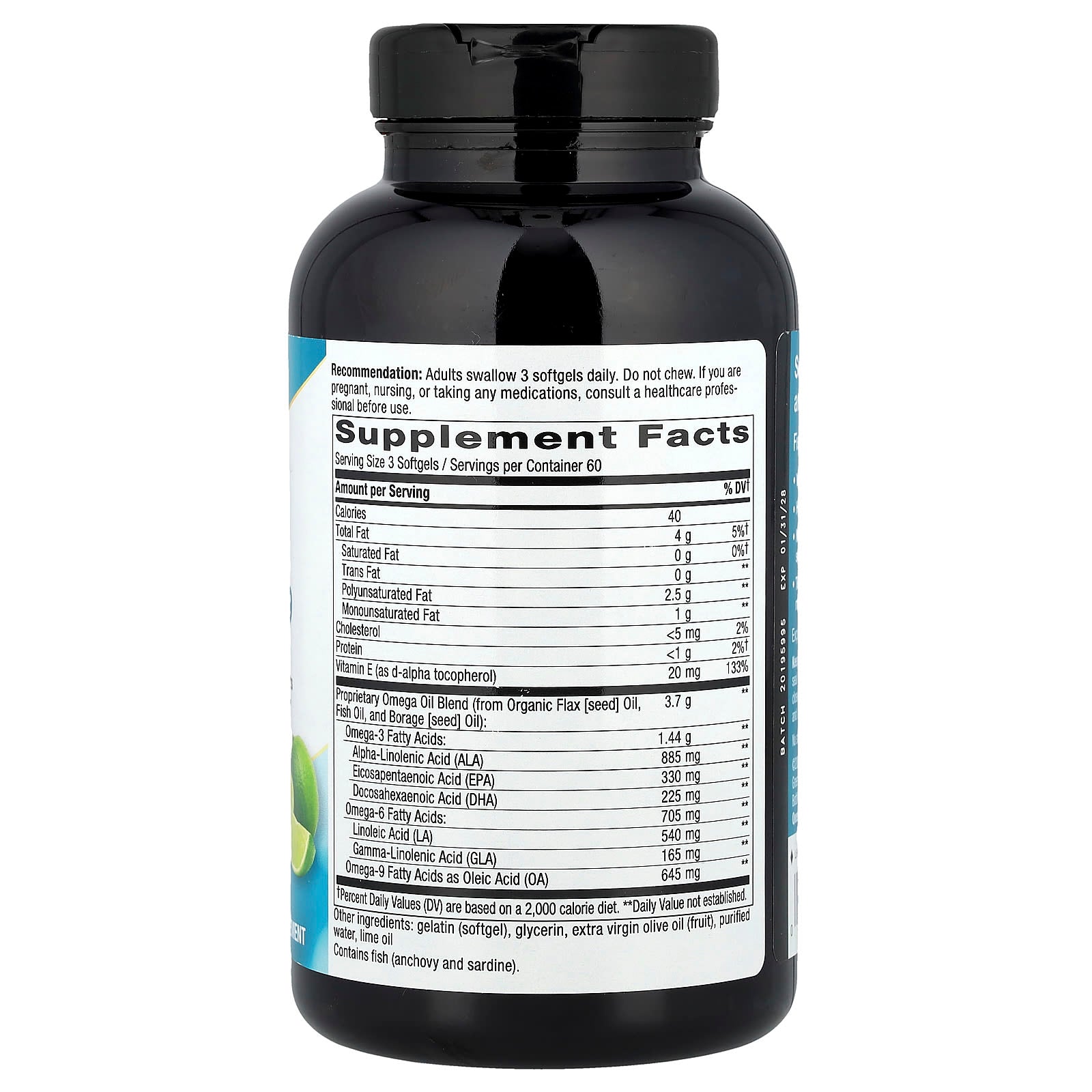 Nature’s Way, Mega 3/6/9, Omega Blend, Lime Flavored, 180 Softgels UPC 033674154410 | Hilife Vitamins